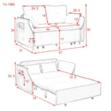 57" Modern Convertible Sofa Bed, Velvet Upholstered Loveseat Sofa