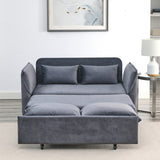 57" Modern Convertible Sofa Bed, Velvet Upholstered Loveseat Sofa