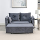 57" Modern Convertible Sofa Bed, Velvet Upholstered Loveseat Sofa