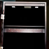 57''H Retro LED Mirror Cabinet Wood Flannel Jewelry Cabinet Armoire