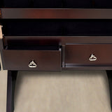 57''H Retro LED Mirror Cabinet Wood Flannel Jewelry Cabinet Armoire