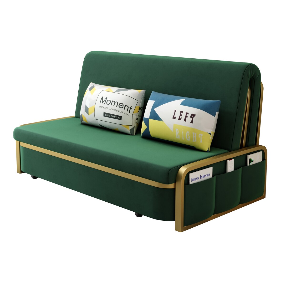 58.7" Armless Sofa Bed Pull Out Couch Convertible Sleeper Sofa with Storage - 58'7" x 28'7"