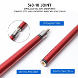 GSE™ 58" 2-Piece Fiberglass Graphite Composite Billiard Pool Cue Stick for Men/Women. Great for House or Commercial Use - Red
