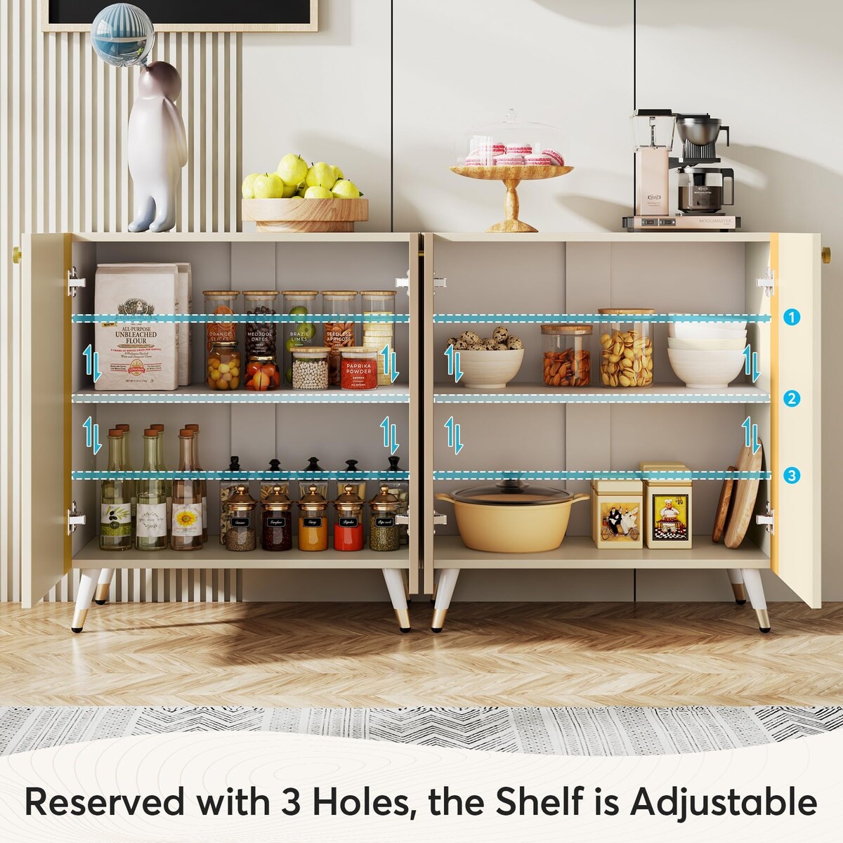 59 Inch Sideboard Buffet Cabinet - N/A