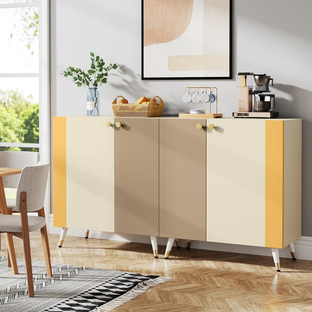 59 Inch Sideboard Buffet Cabinet - N/A