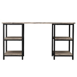 59 Inches Computer Desk Trestle Desk with Both Side 2-Tier Shelves