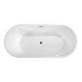 Acrylic Freestanding Flatbottom Soaking Bathtub in Glossy White