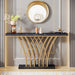 59 Inches Console Table,Gold and White Faux Marble Entryway Table