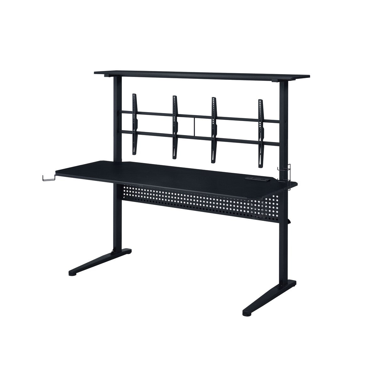 59-inch Gaming Desk Studio Desk with Display Speaker Stand