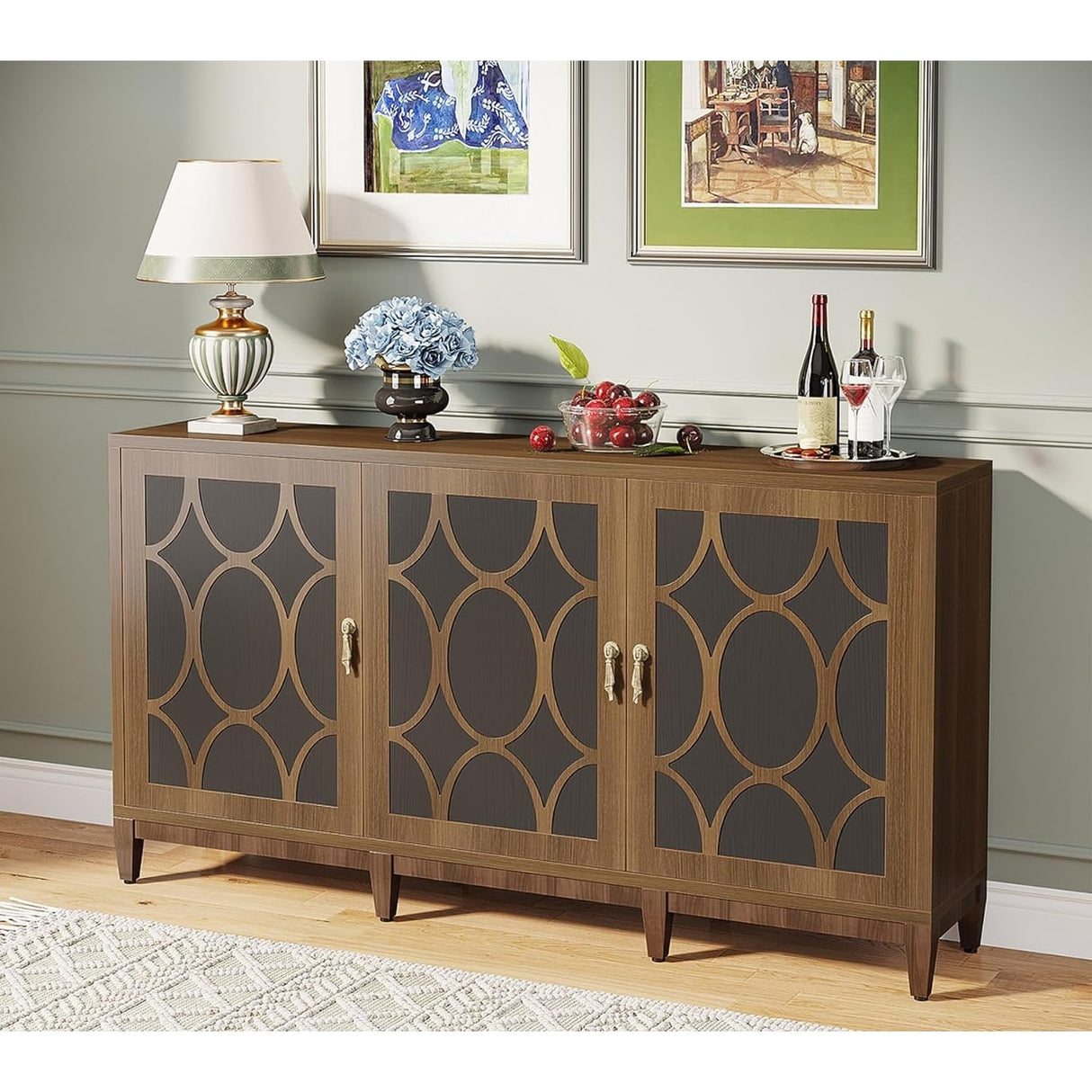 59 inch Wide Farmhouse Sideboard Buffet - 59" Wide