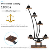 59.8"H Wood Rectangular Multi-Tiered Indoor Plant Stand with 6-Tier Shelf and Hooks(Pack of 2)