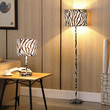 59" Mod Black and White Faux Zebra Floor Lamp - Extra Large