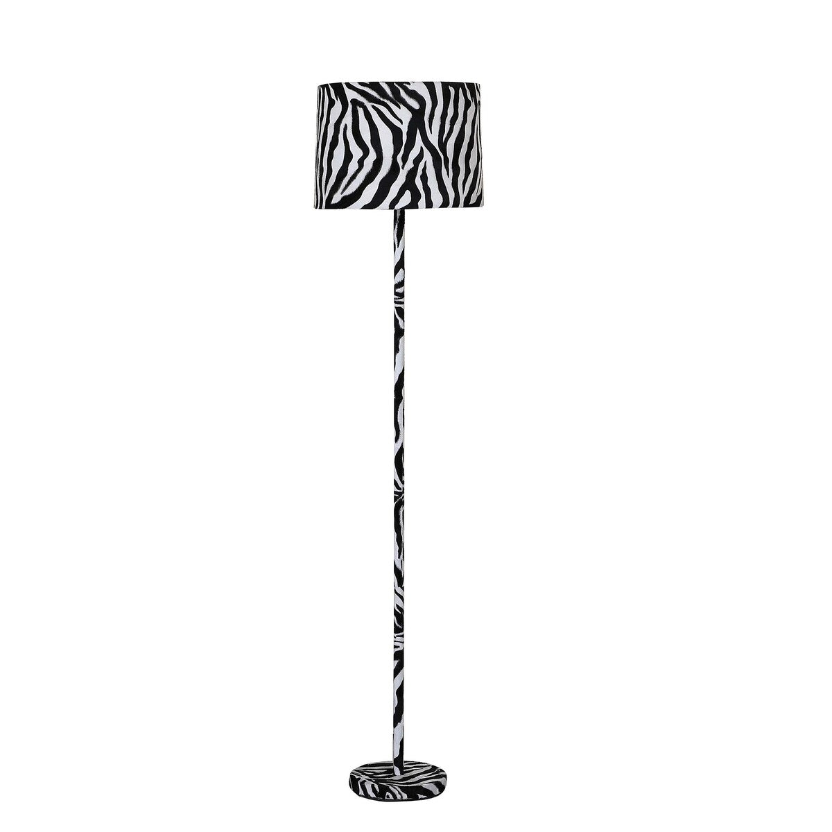 59" Mod Black and White Faux Zebra Floor Lamp - Extra Large