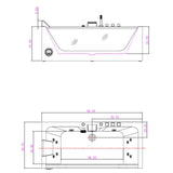 59" X 30" Alcove/tile In Whirlpool Acrylic Bathtub With Faucet