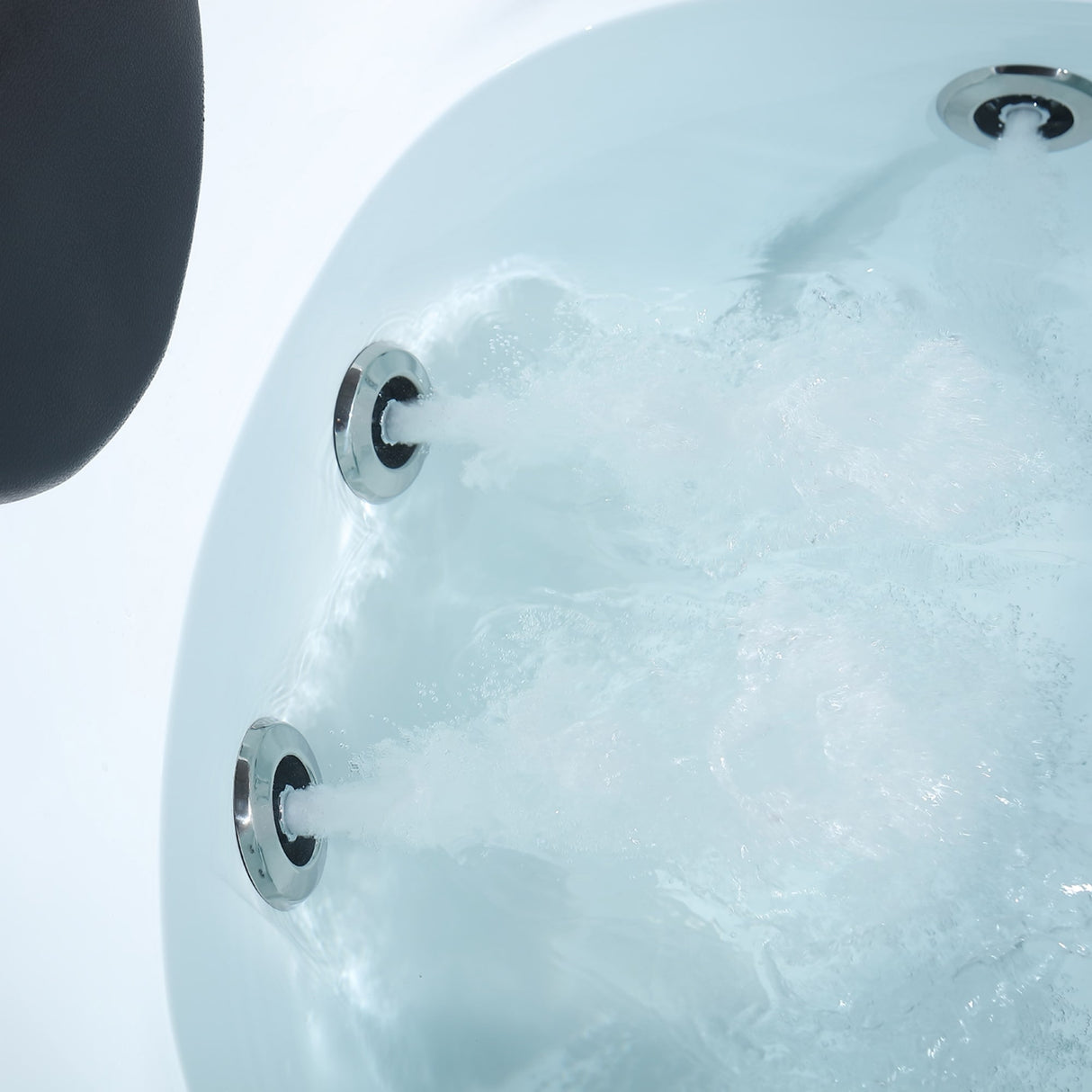 59" X 59" Acrylic Round Whirlpool Bathtub - 6 Water Jets - Right Side Drain