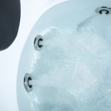 59" X 59" Acrylic Round Whirlpool Bathtub - 6 Water Jets - Right Side Drain
