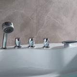 59" X 59" Acrylic Round Whirlpool Bathtub - 6 Water Jets - Right Side Drain