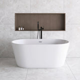 59" x 31" Acrylic Freestanding Soaking Bathtub in White - 59" x 31"