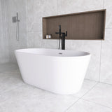 59" x 31" Acrylic Freestanding Soaking Bathtub in White - 59" x 31"