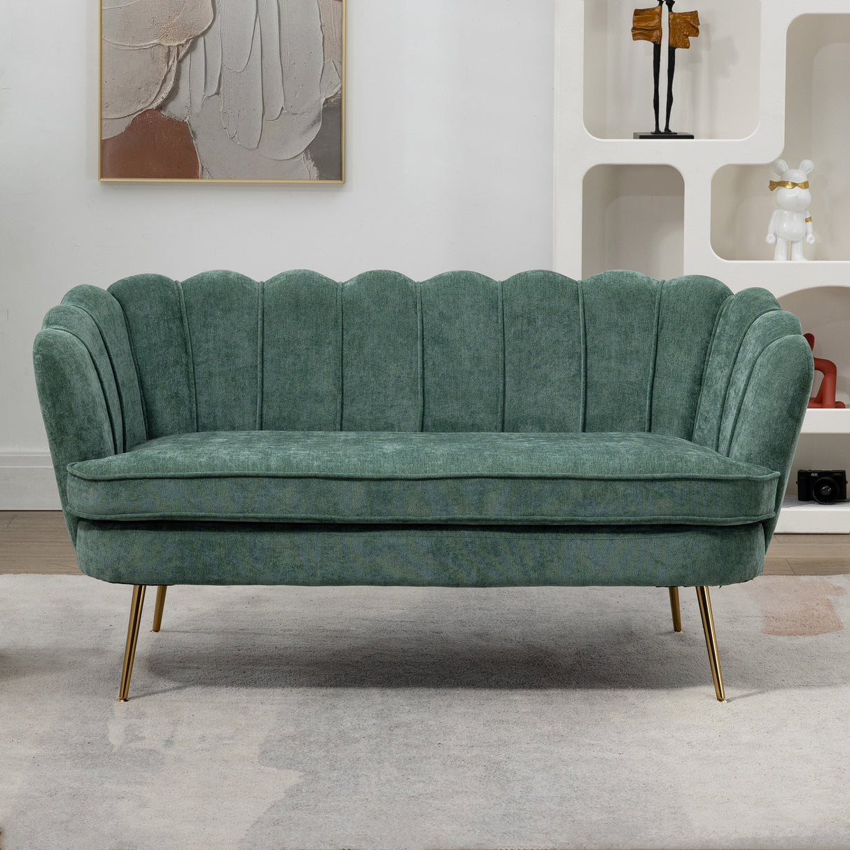59"W Mid-century Modern Tufted Loveseat Upholstered Sofa