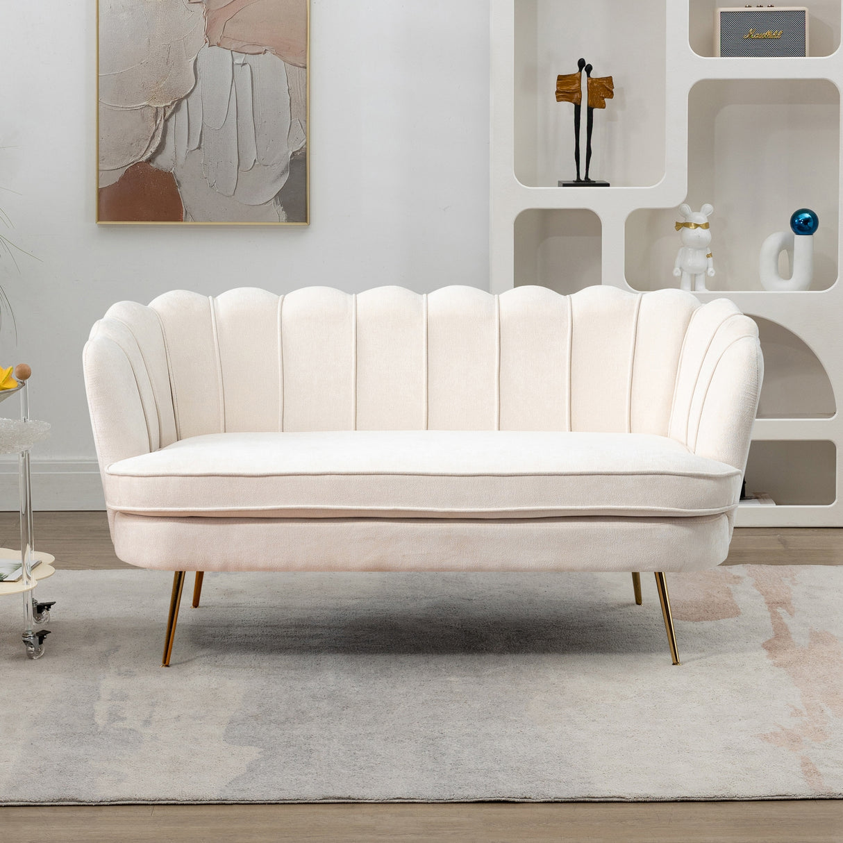 59"W Mid-century Modern Tufted Loveseat Upholstered Sofa