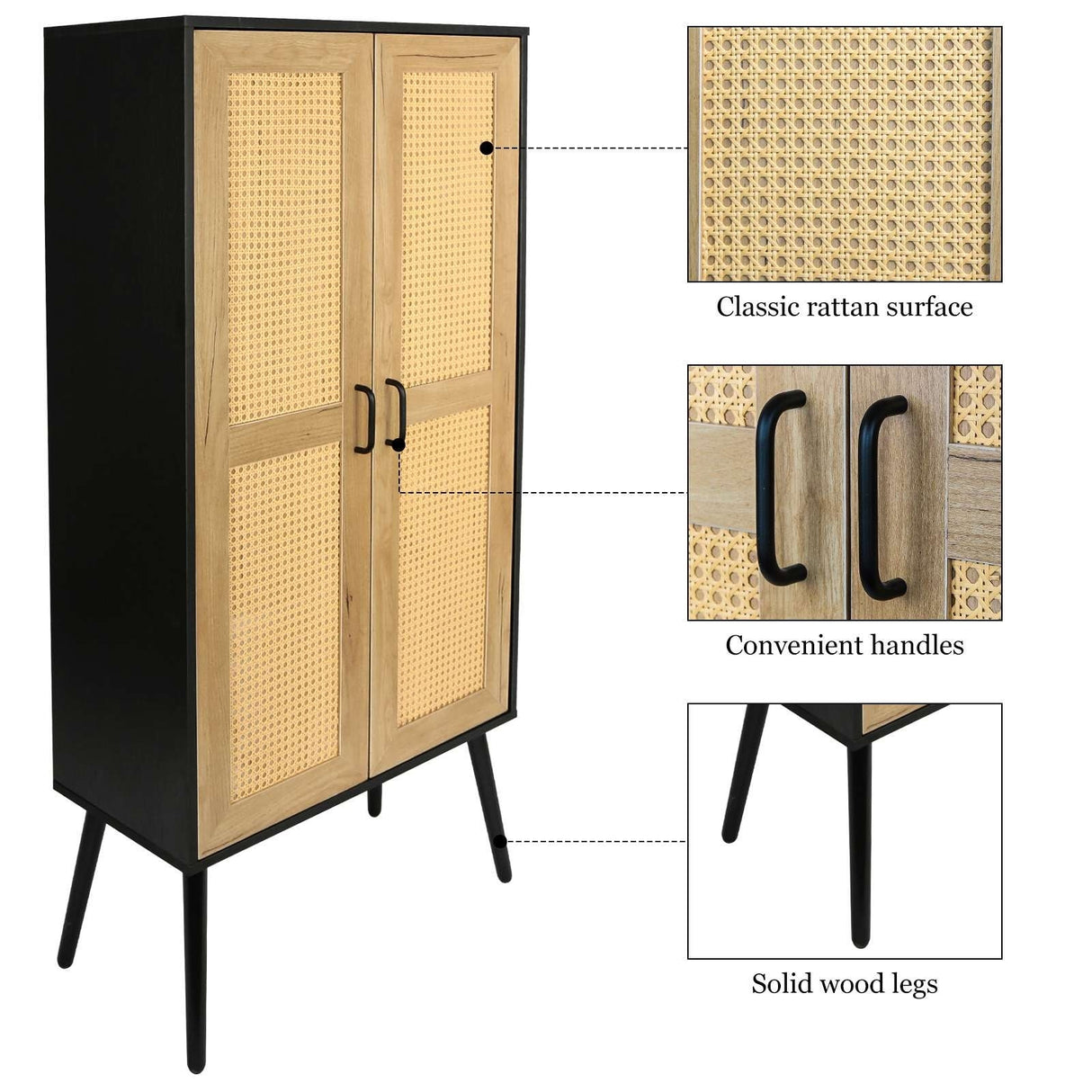 59'' Tall Rustic Farmhouse Storage Cabinet