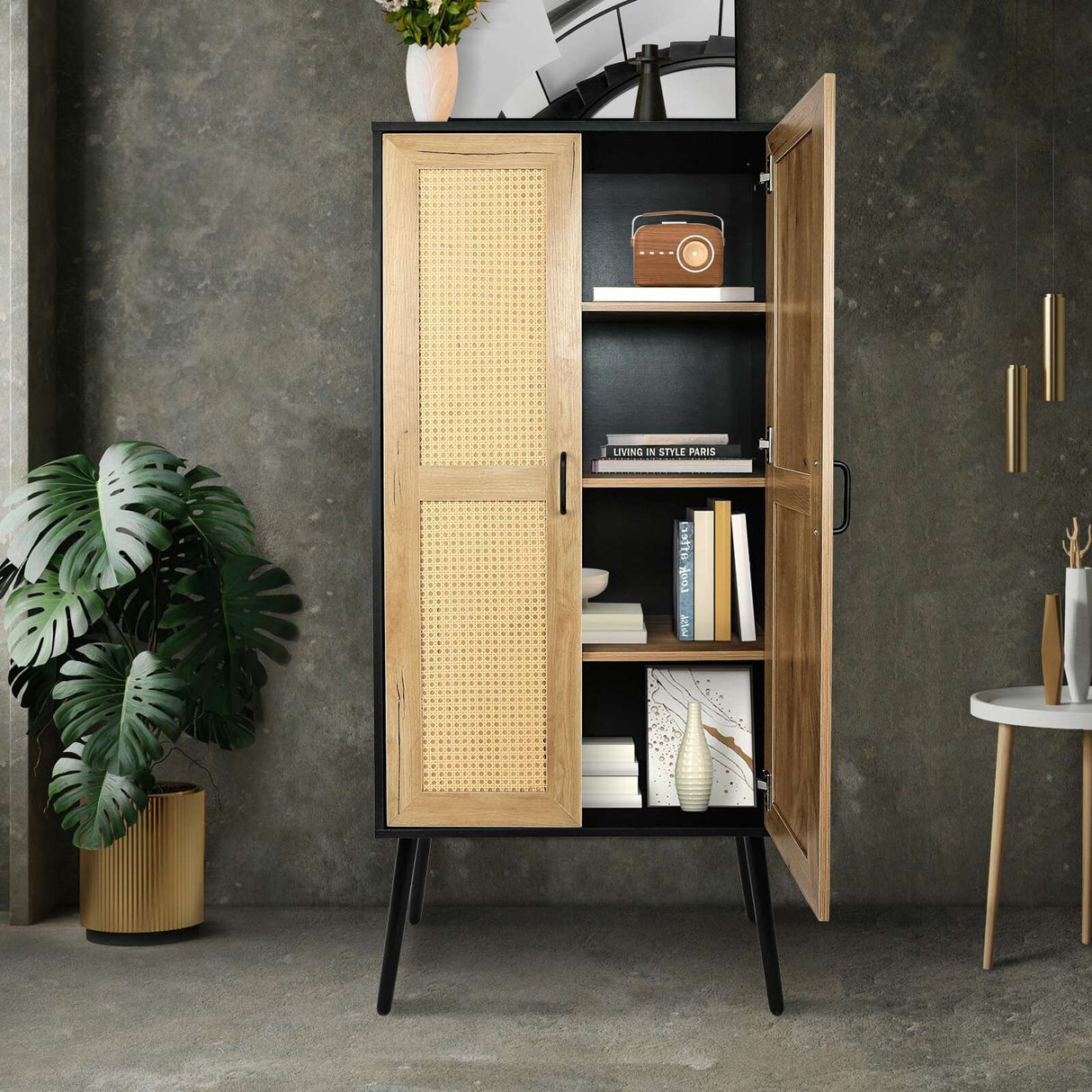 59'' Tall Rustic Farmhouse Storage Cabinet