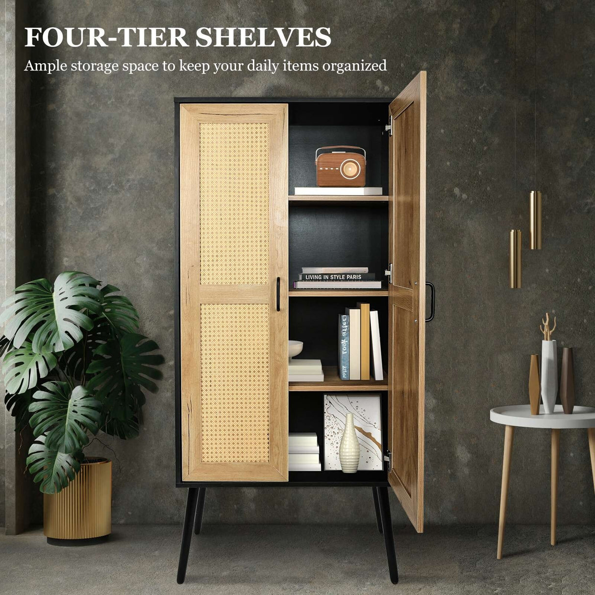 59'' Tall Rustic Farmhouse Storage Cabinet