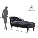 [New+Video] 58''Velvet Chaise Lounge - 26.50 x 58.00 x 28.60
