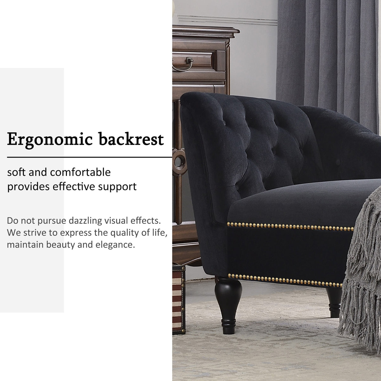 [New+Video] 58''Velvet Chaise Lounge - 26.50 x 58.00 x 28.60