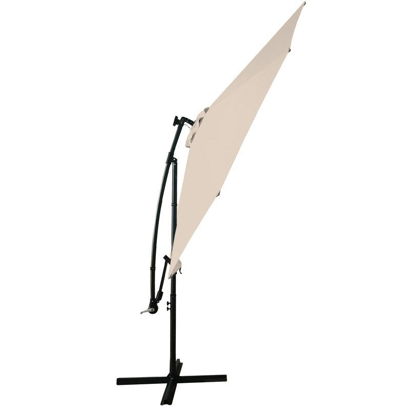 Patio Offset Lighted Hanging Cantilever Umbrella for Backyard
