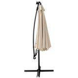 Patio Offset Lighted Hanging Cantilever Umbrella for Backyard