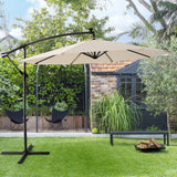 Patio Offset Lighted Hanging Cantilever Umbrella for Backyard