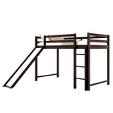 [Presale] Twin Over Twin Bunk Bed with Slide&Ladder&Elegance Guardrail, Espresso