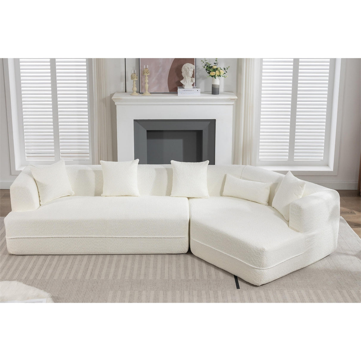 [VIDEO PROVIDED] Modular Living room sofa set, modern minimalist style sofa, salon upholstered sleeper sofa, 2 PC free combinati
