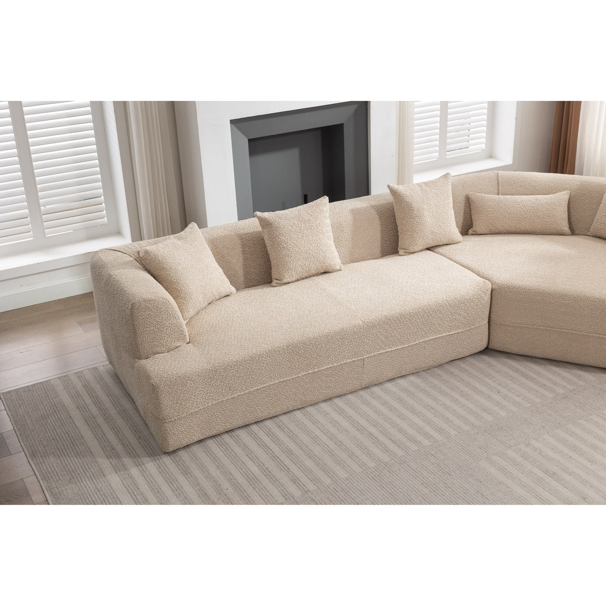 [VIDEO PROVIDED] Modular Living room sofa set, modern minimalist style sofa, salon upholstered sleeper sofa, 2 PC free combinati
