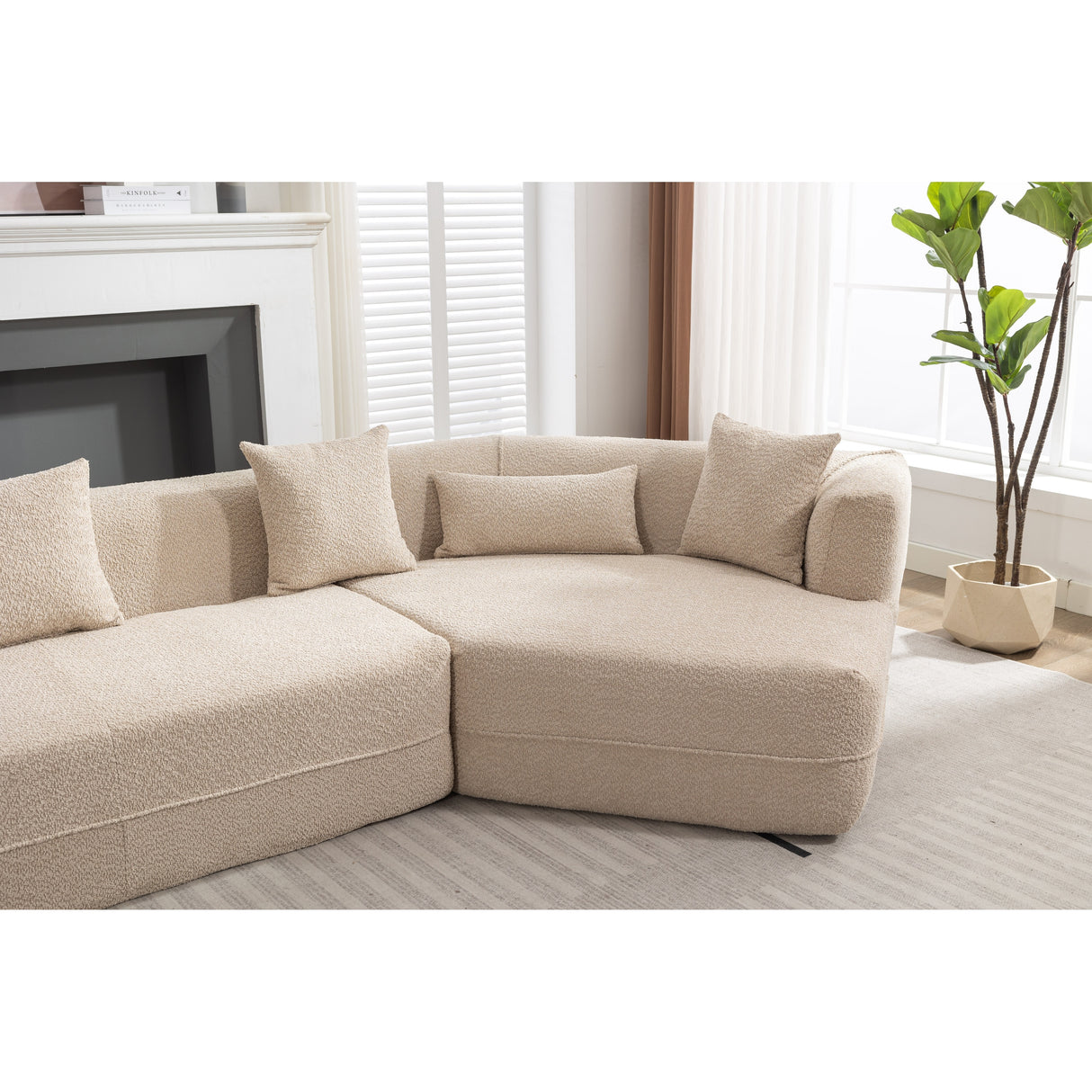[VIDEO PROVIDED] Modular Living room sofa set, modern minimalist style sofa, salon upholstered sleeper sofa, 2 PC free combinati