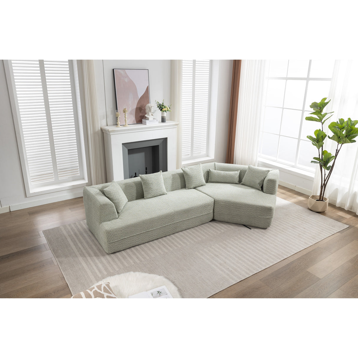 [VIDEO PROVIDED] Modular Living room sofa set, modern minimalist style sofa, salon upholstered sleeper sofa, 2 PC free combinati