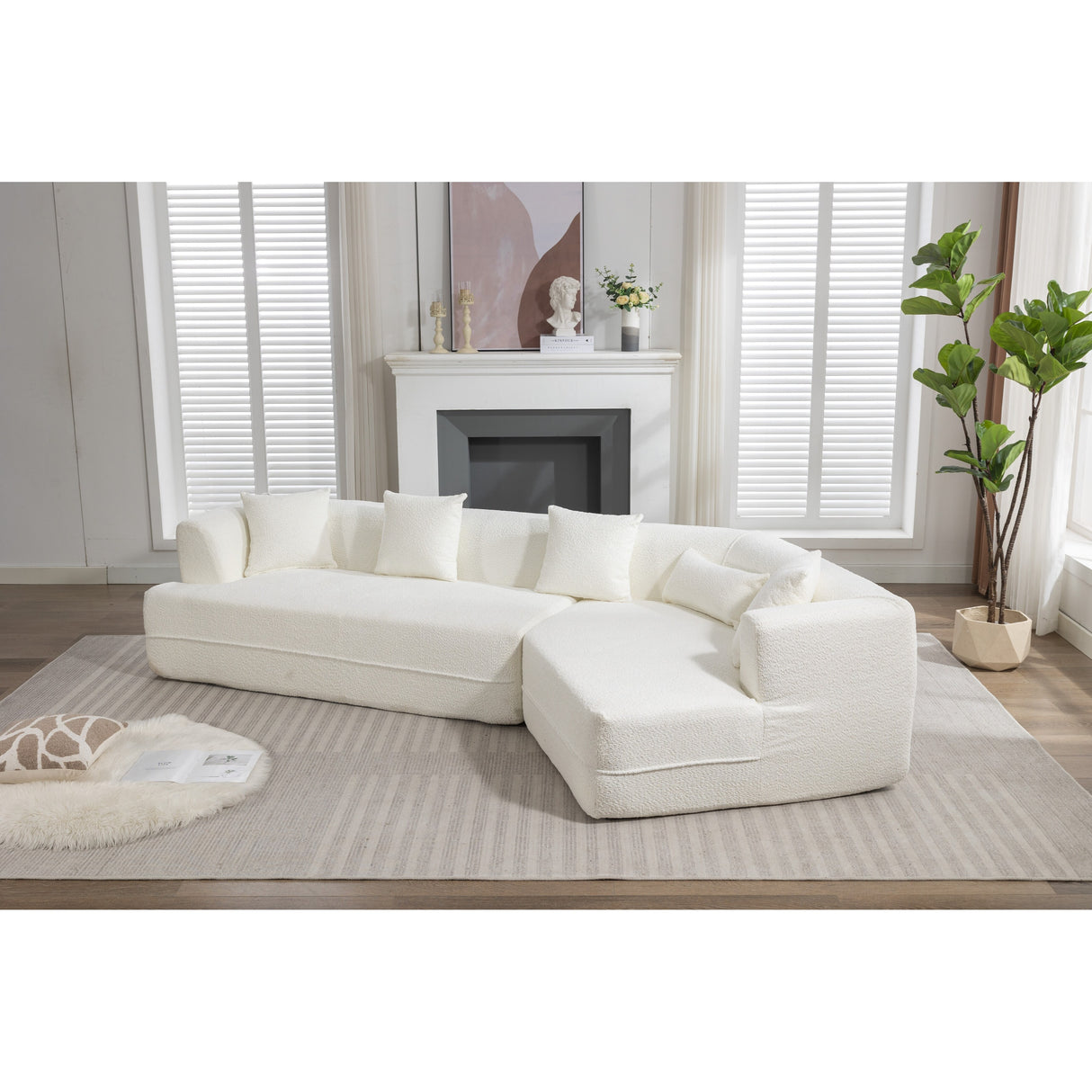 [VIDEO PROVIDED] Modular Living room sofa set, modern minimalist style sofa, salon upholstered sleeper sofa, 2 PC free combinati