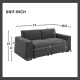 [VIDEO provided] [New] 71*35.5" Modern Linen Fabric Sofa,Stylish and Minimalist 2-3 Seat Couch,Easy to Install,Exquisite Lovesea