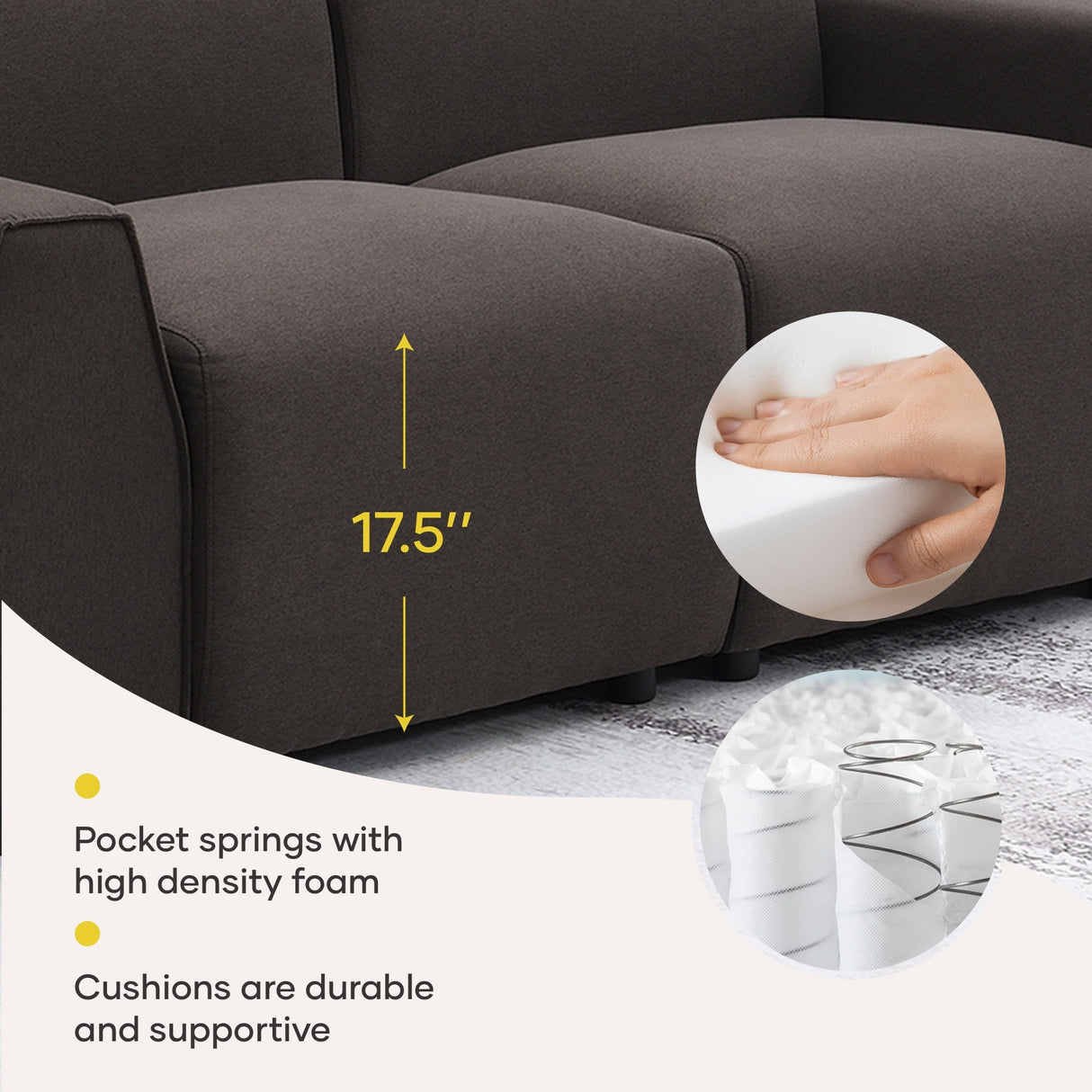 [VIDEO provided] [New] 71*35.5" Modern Linen Fabric Sofa,Stylish and Minimalist 2-3 Seat Couch,Easy to Install,Exquisite Lovesea