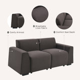 [VIDEO provided] [New] 71*35.5" Modern Linen Fabric Sofa,Stylish and Minimalist 2-3 Seat Couch,Easy to Install,Exquisite Lovesea