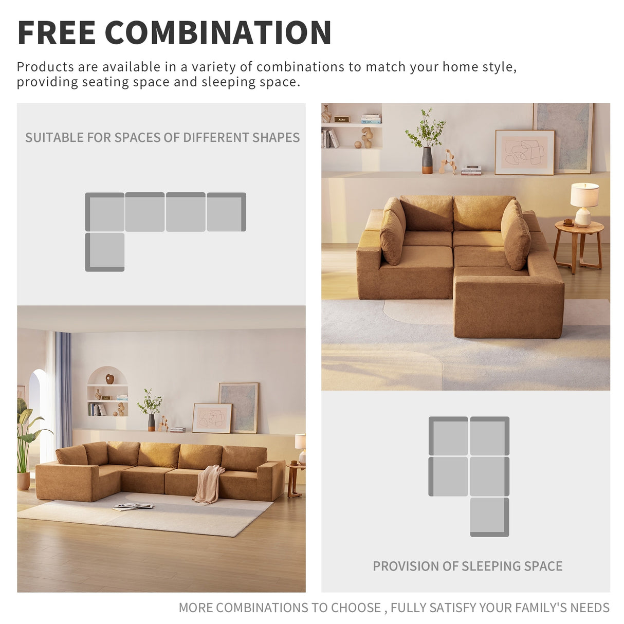[VIDEO provided] [New]116*116" Modular L Shaped Sectional Sofa,Luxury Floor Couch Set,Upholstered Indoor Furniture,Foam-Filled S