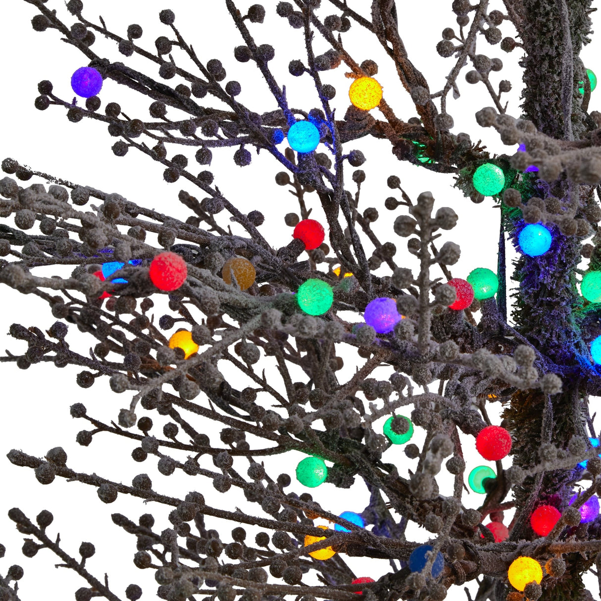 5' Frosted Berry Twig Christmas Tree with 200 LED - Green