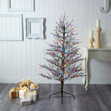 5' Frosted Berry Twig Christmas Tree with 200 LED - Green