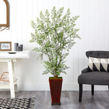 5' Ruffle Fern Artificial Tree in Decorative Planter - 17.5"