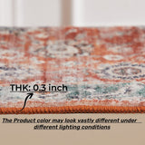 5'x7' Area Rug, Soft Washable Low-Pile Carpet Mat with Non-Slip Backing for Living Room and Bedroom