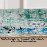 5'x7' Area Rug, Soft Washable Low-Pile Carpet Mat with Non-Slip Backing for Living Room and Bedroom