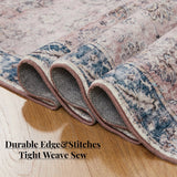 5'x7' Area Rug, Soft Washable Low-Pile Carpet Mat with Non-Slip Backing for Living Room and Bedroom