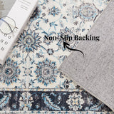 5'x7' Area Rug, Soft Washable Low-Pile Carpet Mat with Non-Slip Backing for Living Room and Bedroom